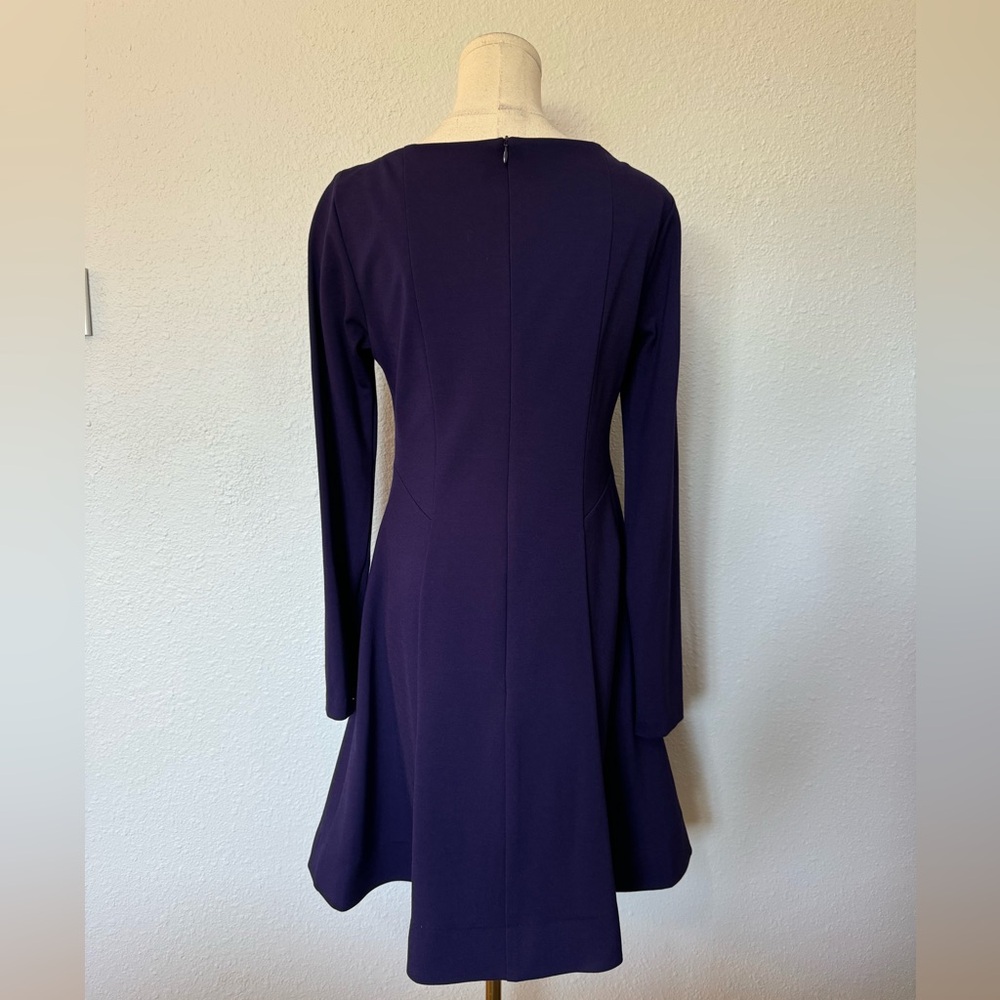 NWOT Nanette Lepore Comet Mini Dress Purple Asymmetrical Long Sleeves size 10 - Picture 5 of 16